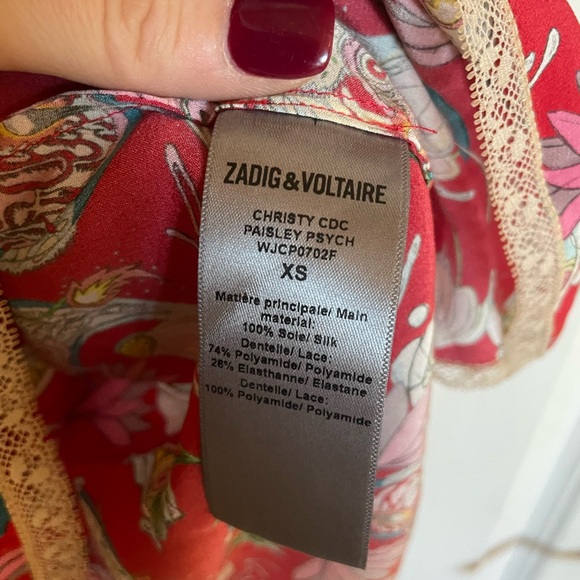 Christy Paisley Psyche Caraco Cami - ZADIG & VOLTAIRE XS - Picture 4 of 7